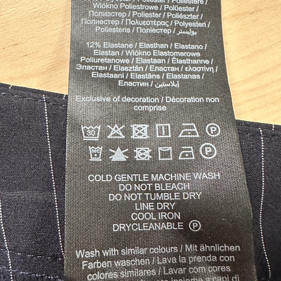 PIECES Pinstripe Wide Leg Trousers – Size M, NWT, Pull-On Fit - Picture 9 of 9